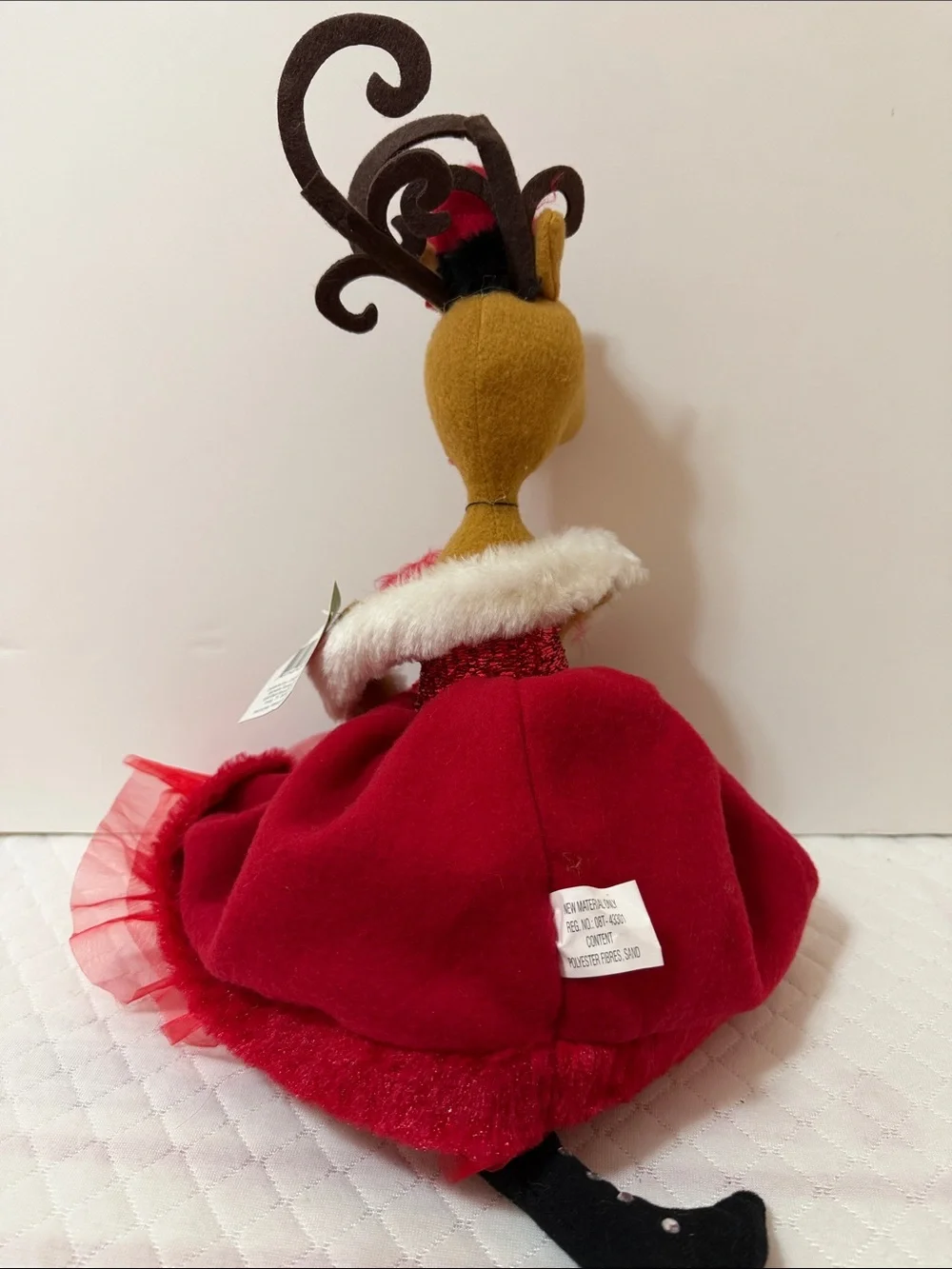 Celebrate It Christmas Festive Red Reindeer Plush Figurine 23” Long